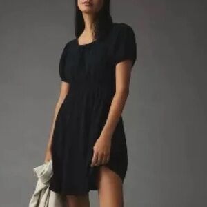 *NWT* Anthropologie Daily Practice Black Cap Sleeve Dress
